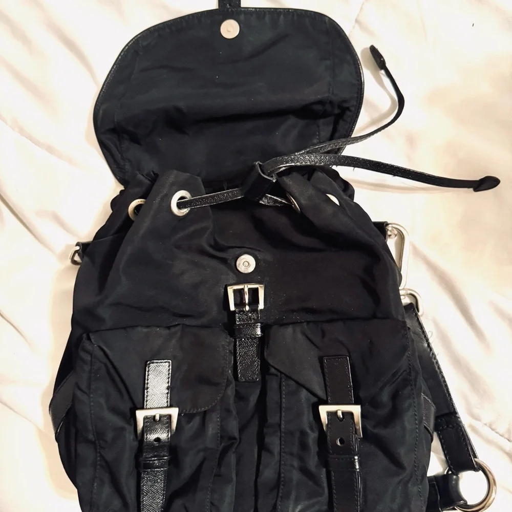 Prada Black Nylon Buckle Crossbody Bag